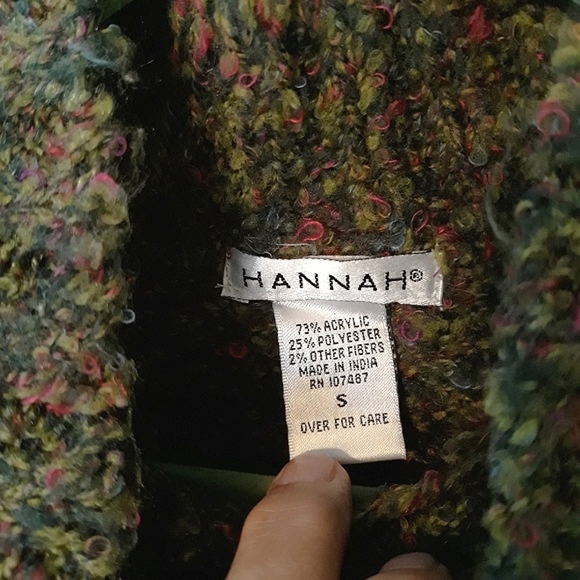 Jewel-tone Green Tweed Mock Turtle Neck Sweater S - Picture 5 of 7
